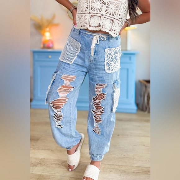 POL Denim - POL The Carefree Blue Denim Jogger Size M